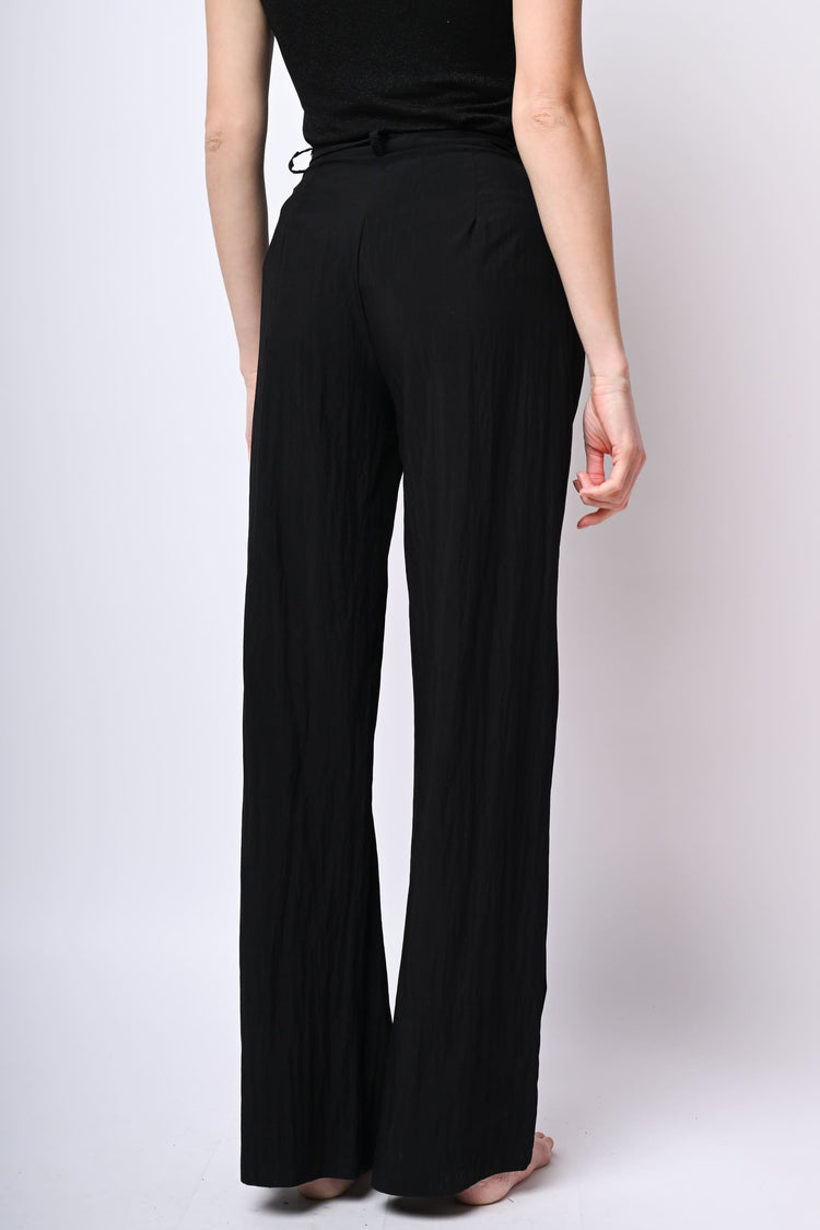 Viscose-blend wide-leg trousers