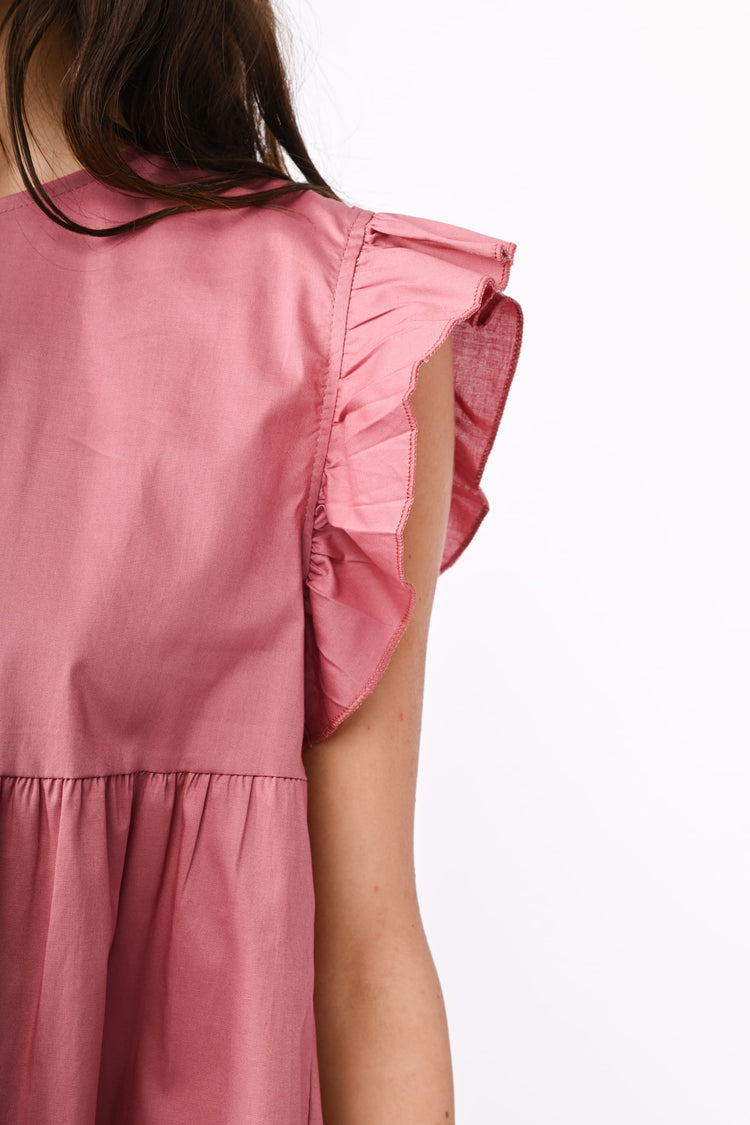 Cotton tiered mini dress