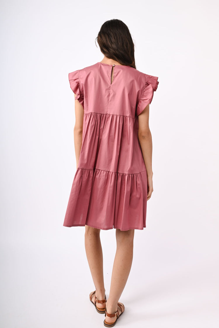 Cotton tiered mini dress