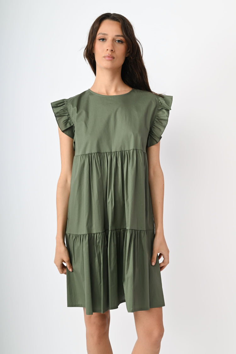 Cotton tiered mini dress