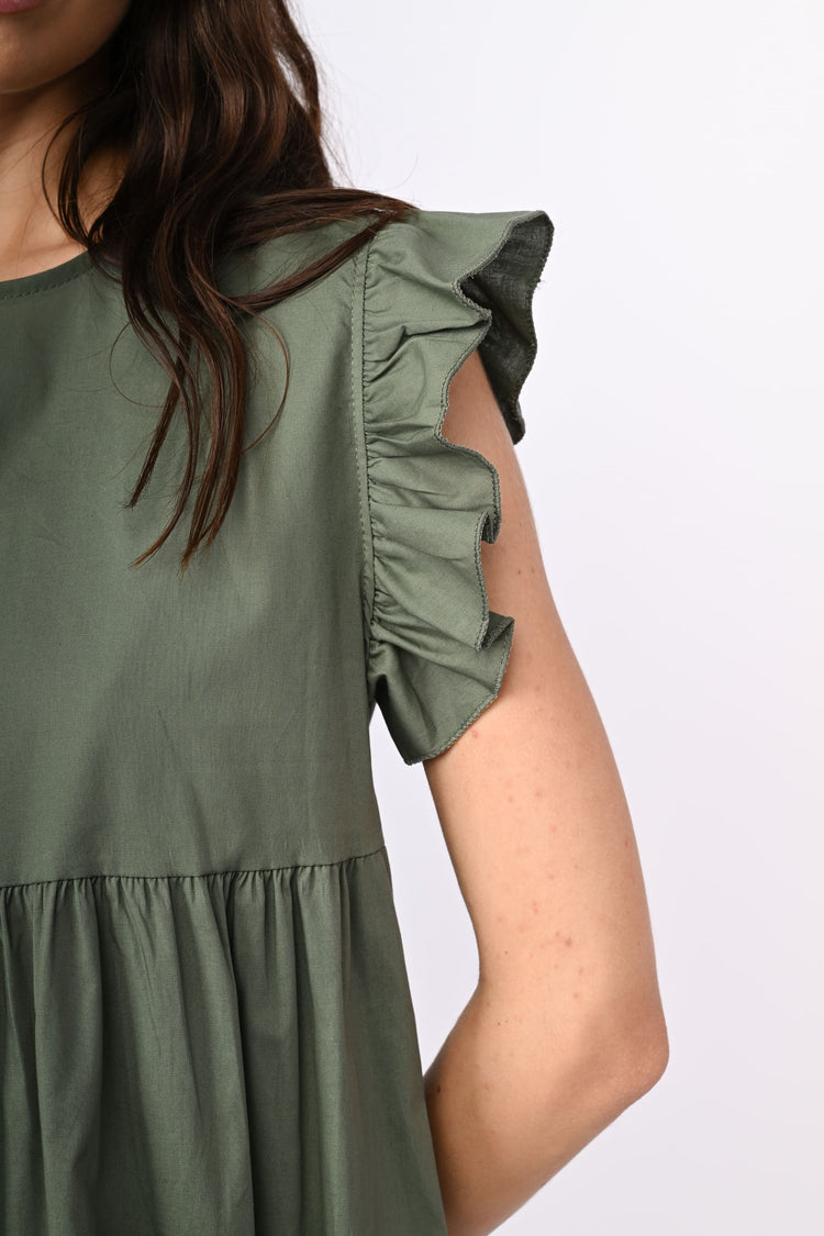 Cotton tiered mini dress