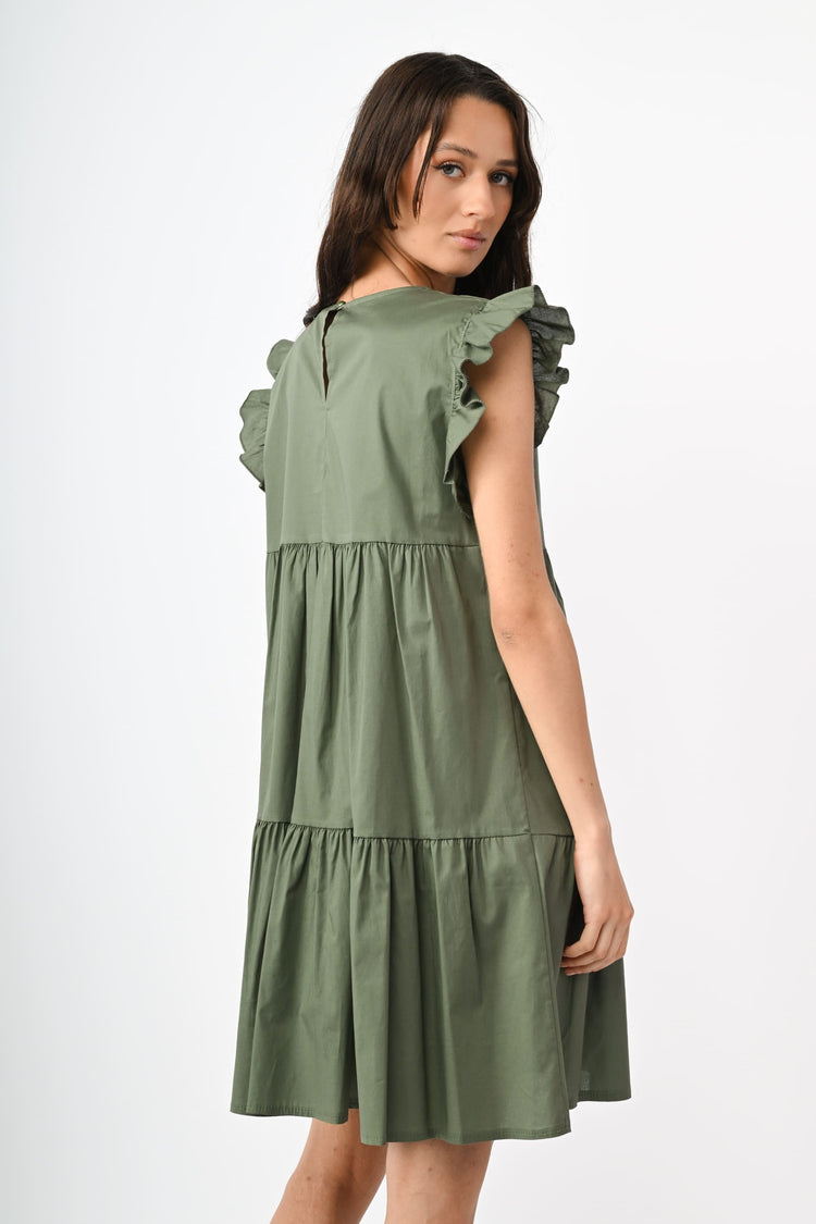 Cotton tiered mini dress
