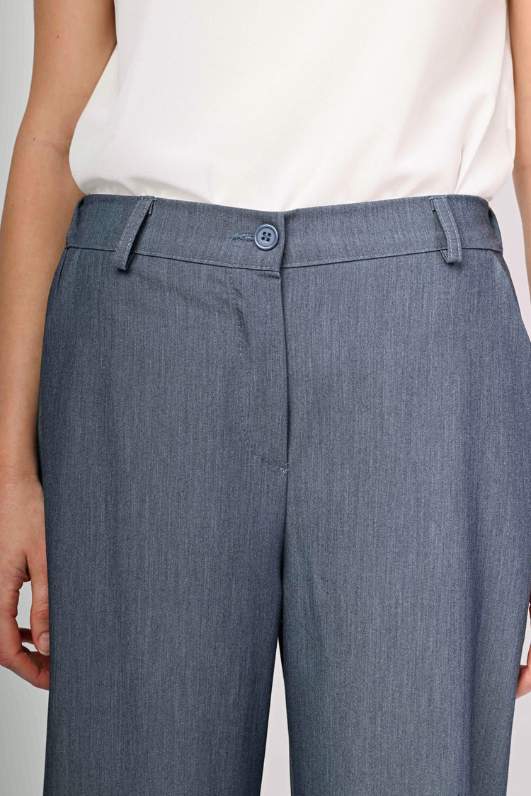 Denim effect palazzo pants