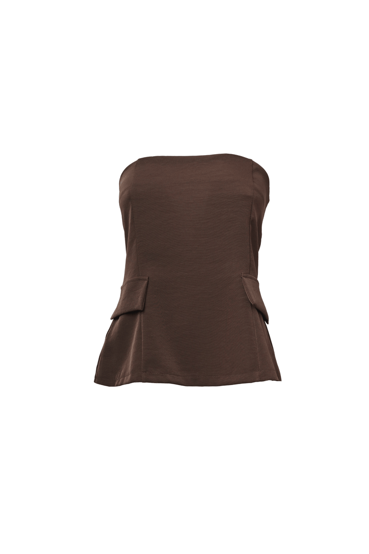 Pocket-detail off-the-shoulder top