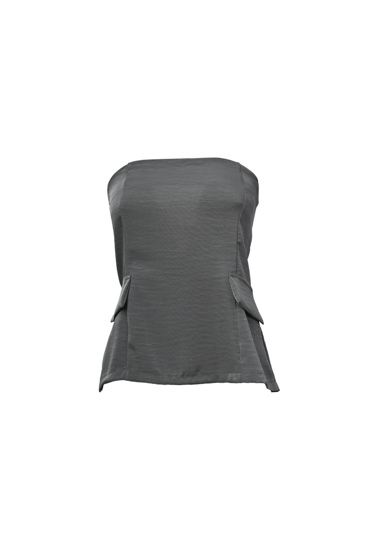 Pocket-detail off-the-shoulder top