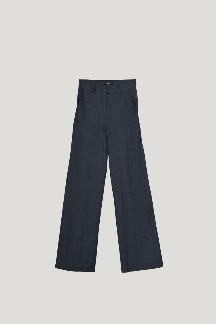 Lightweight denim wide-leg trousers