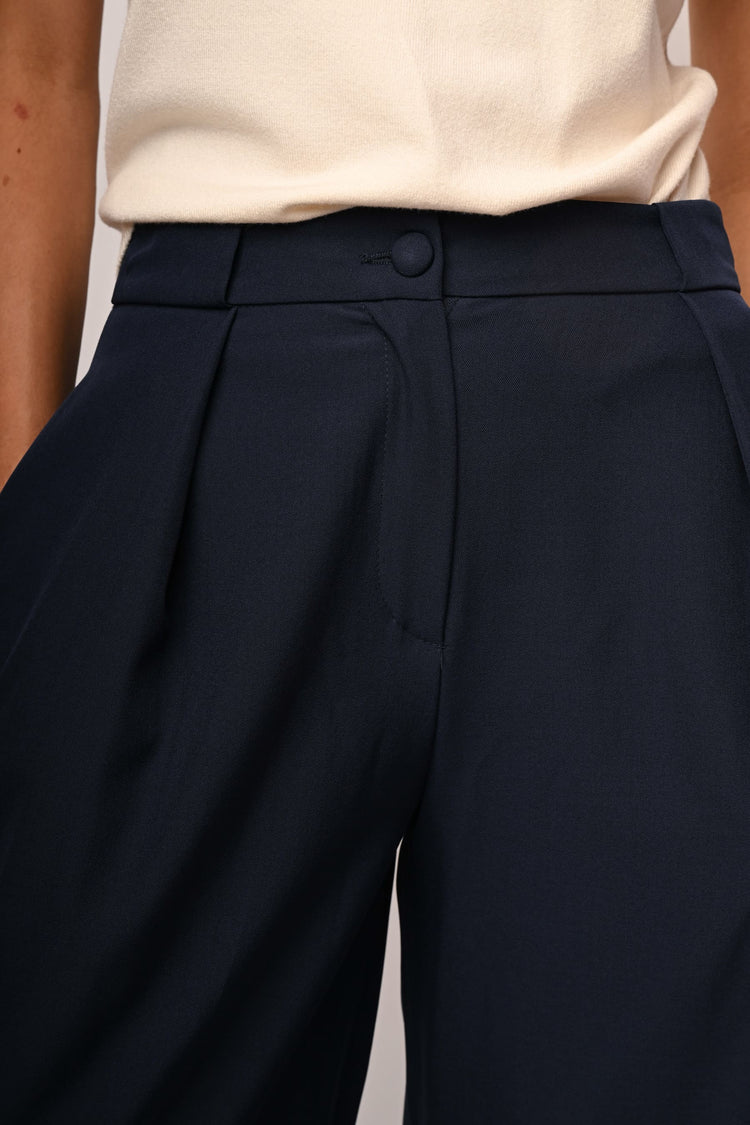 Darts wide-leg trousers