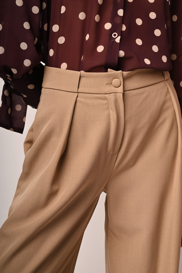 Darts wide-leg trousers