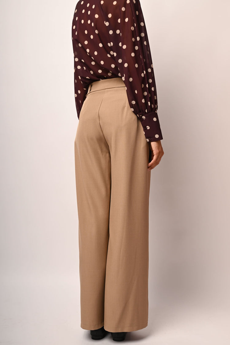 Darts wide-leg trousers