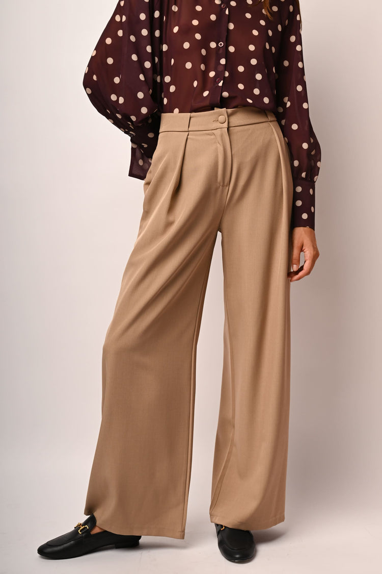 Darts wide-leg trousers