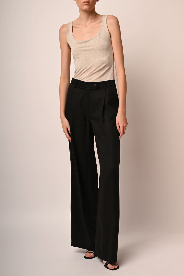 Darts wide-leg trousers