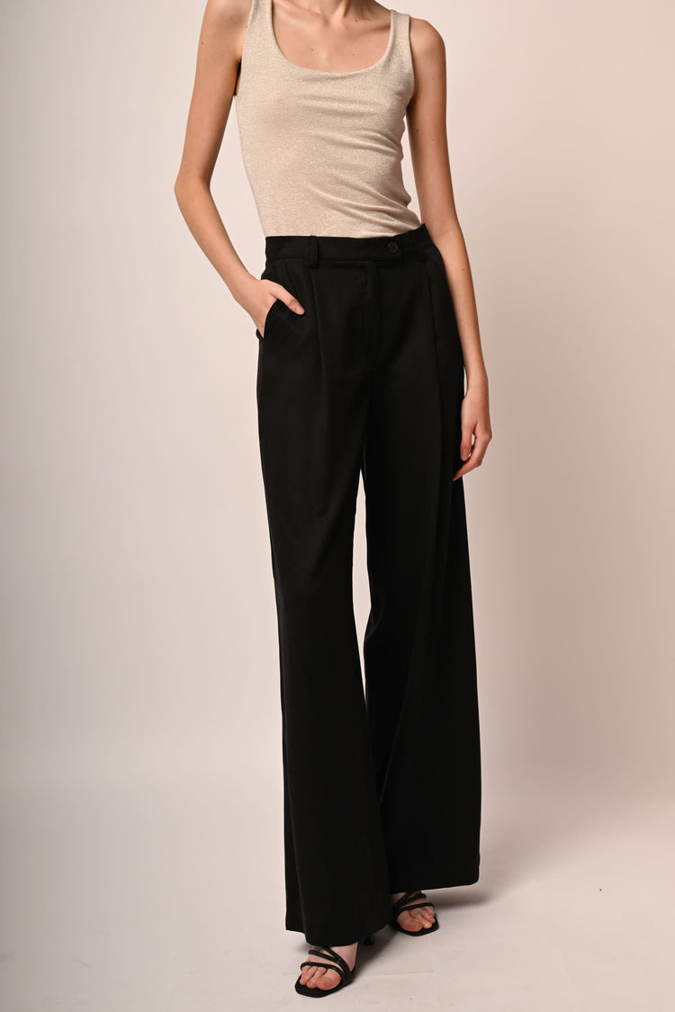 Darts wide-leg trousers