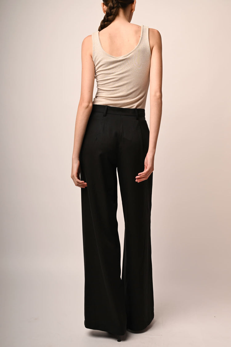 Darts wide-leg trousers