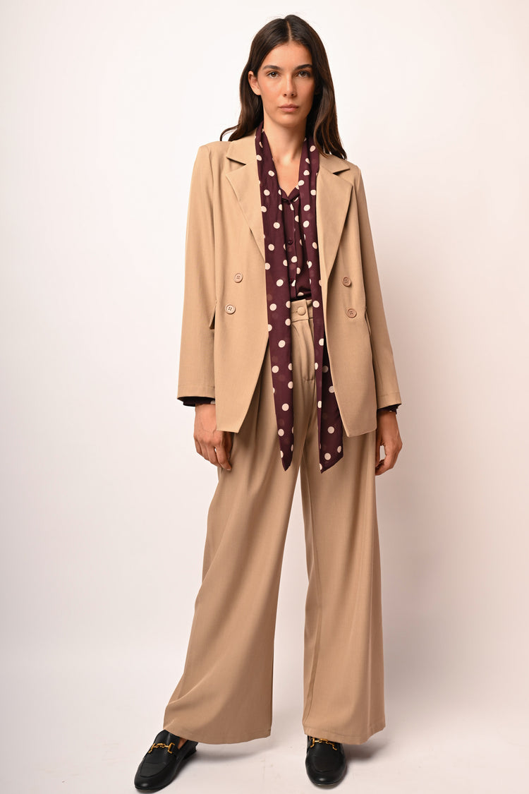 Double-breasted effect oversized blazer
