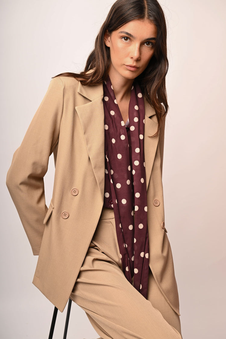 Double-breasted effect oversized blazer