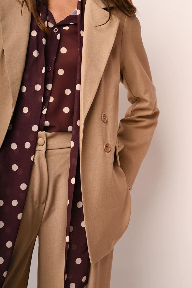 Double-breasted effect oversized blazer