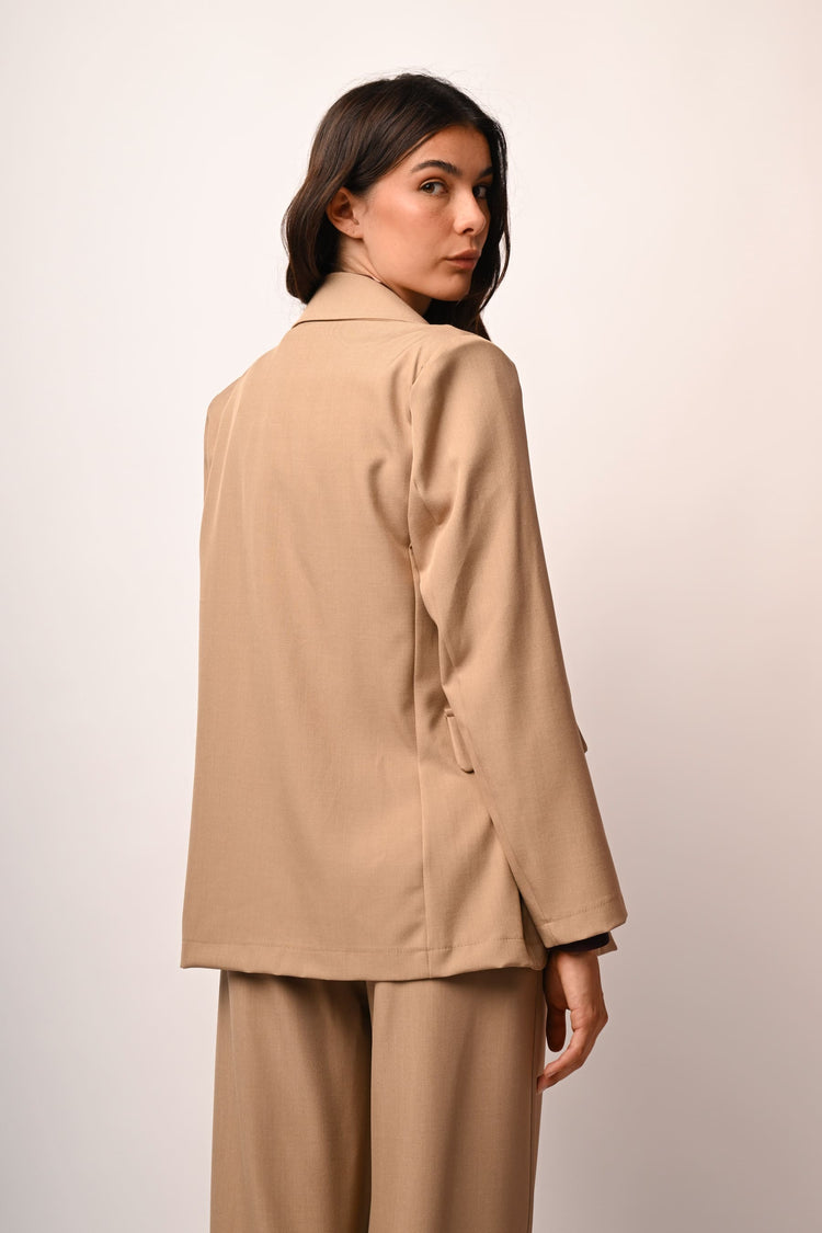 Double-breasted effect oversized blazer