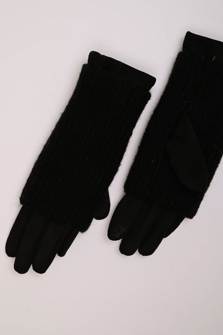 Lurex knit muffs gloves