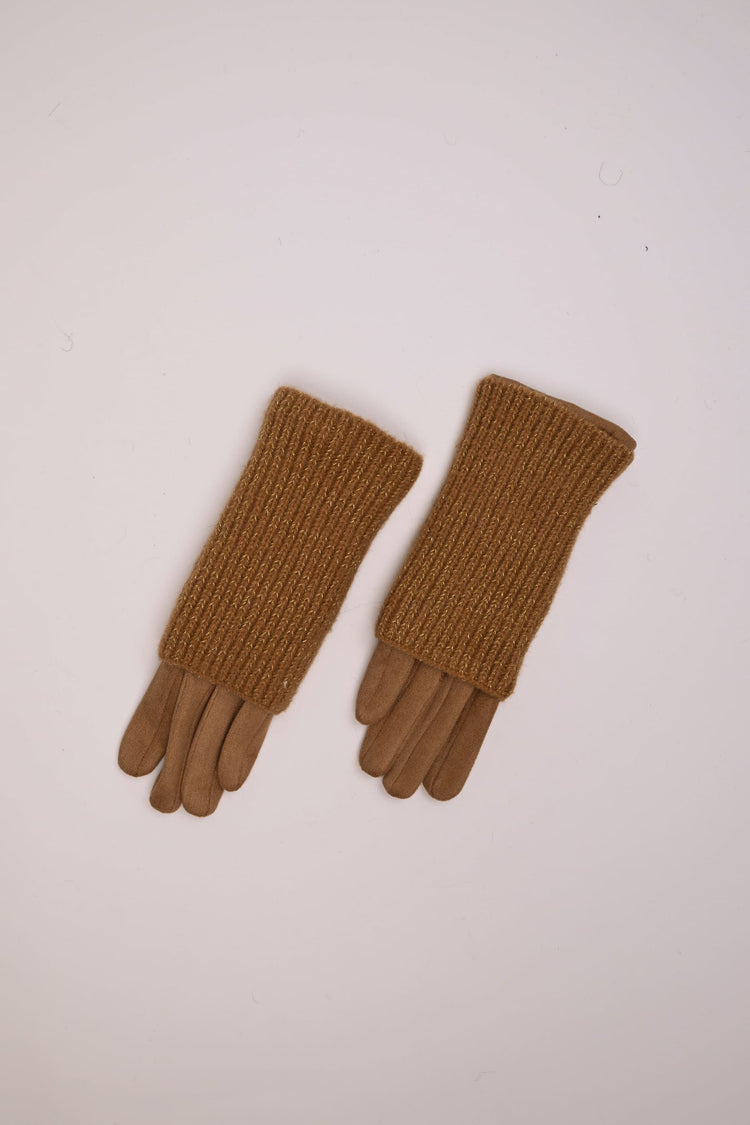 Lurex knit muff gloves