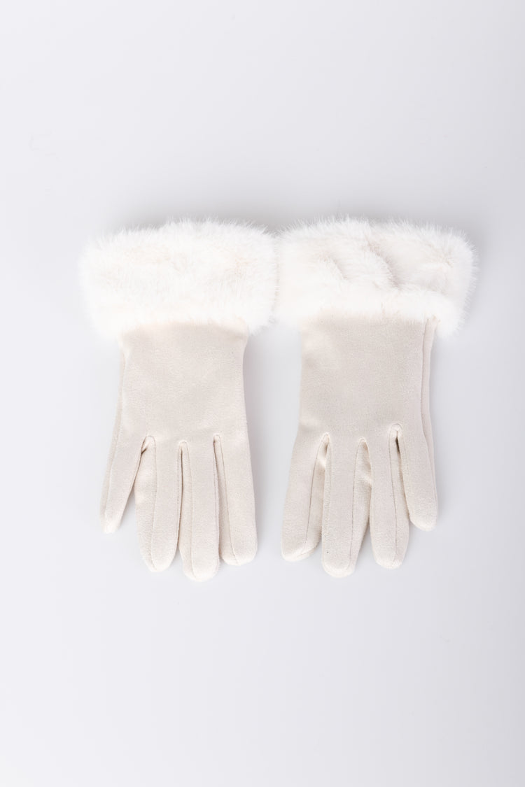 Faux fur cuffs gloves