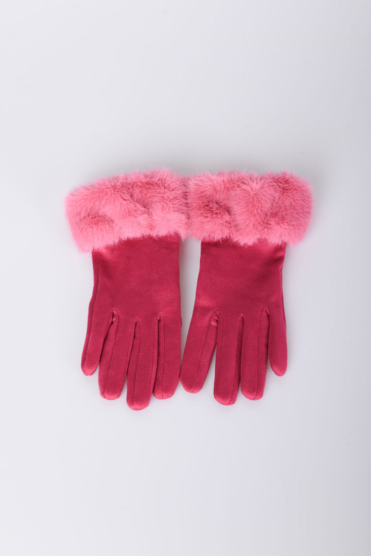 Faux fur cuffs gloves