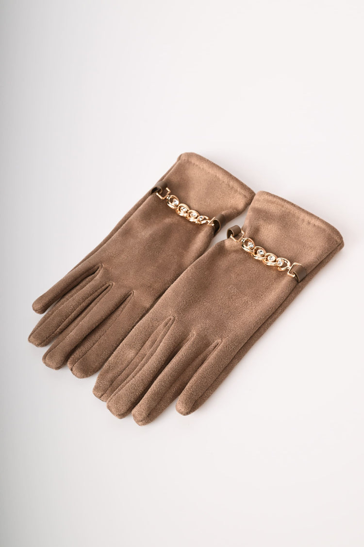 Rhinestone chain gloves
