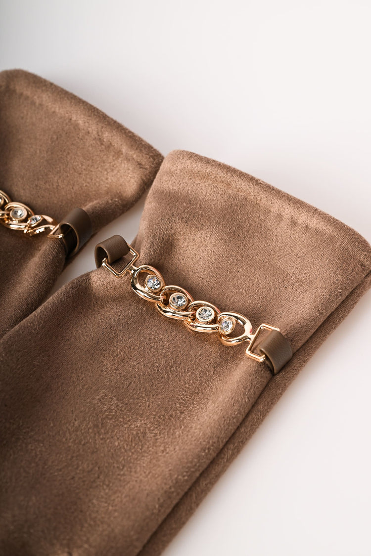 Rhinestone chain gloves