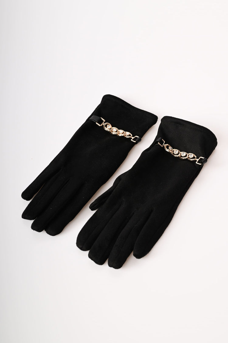 Rhinestone chain gloves