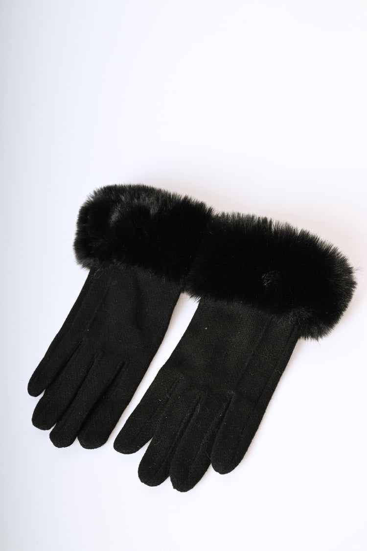 Faux fur cuff gloves