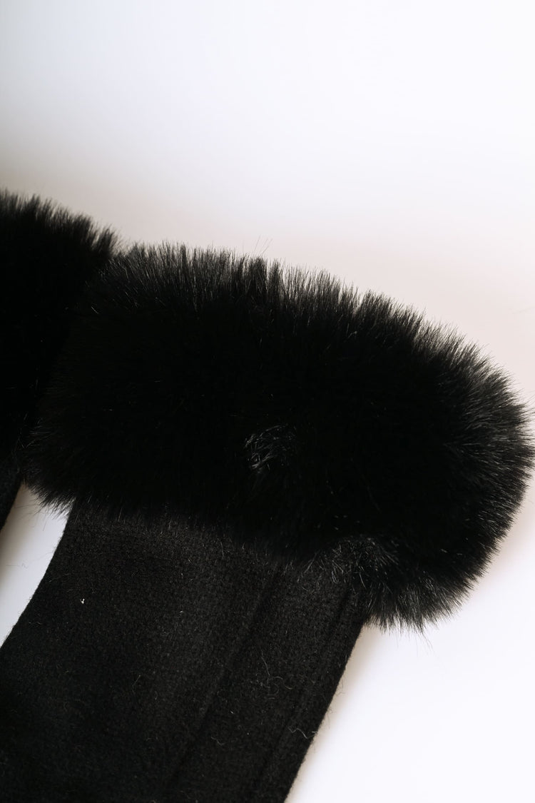 Faux fur cuff gloves