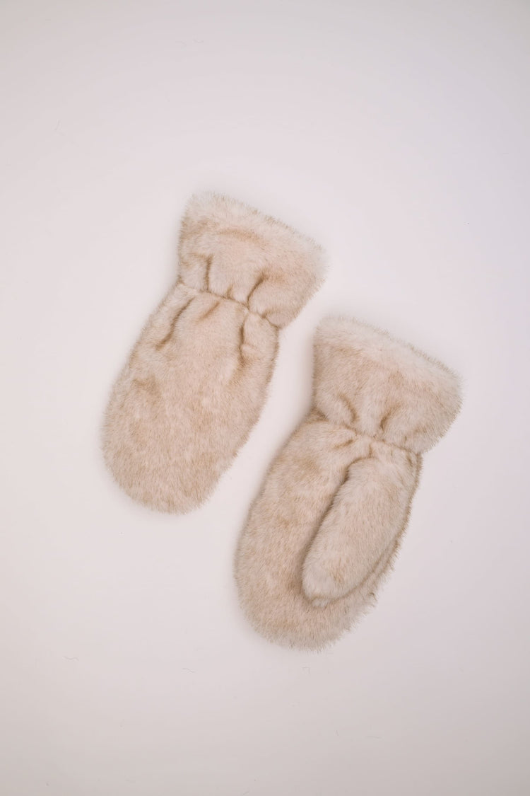 Faux fur mittens