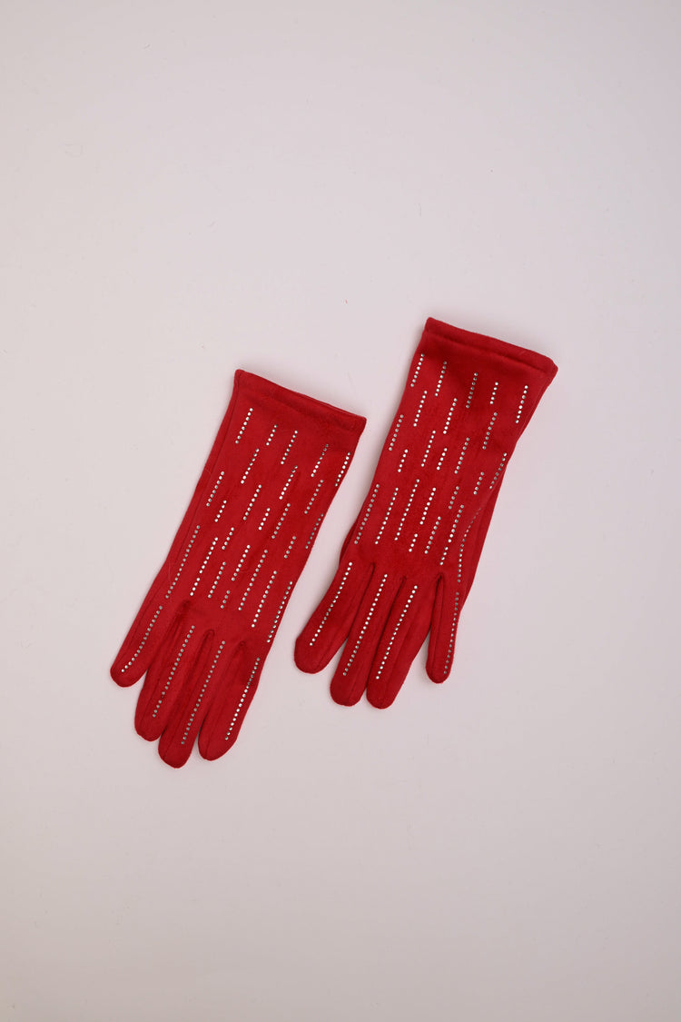 Rhinestone rows gloves