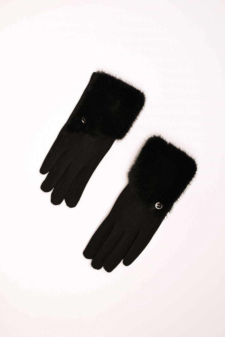 Faux fur cuff gloves