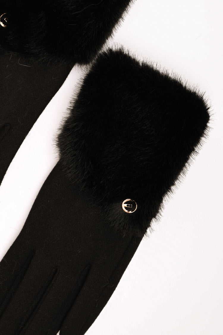Faux fur cuff gloves