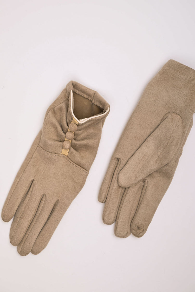 Button gathered gloves