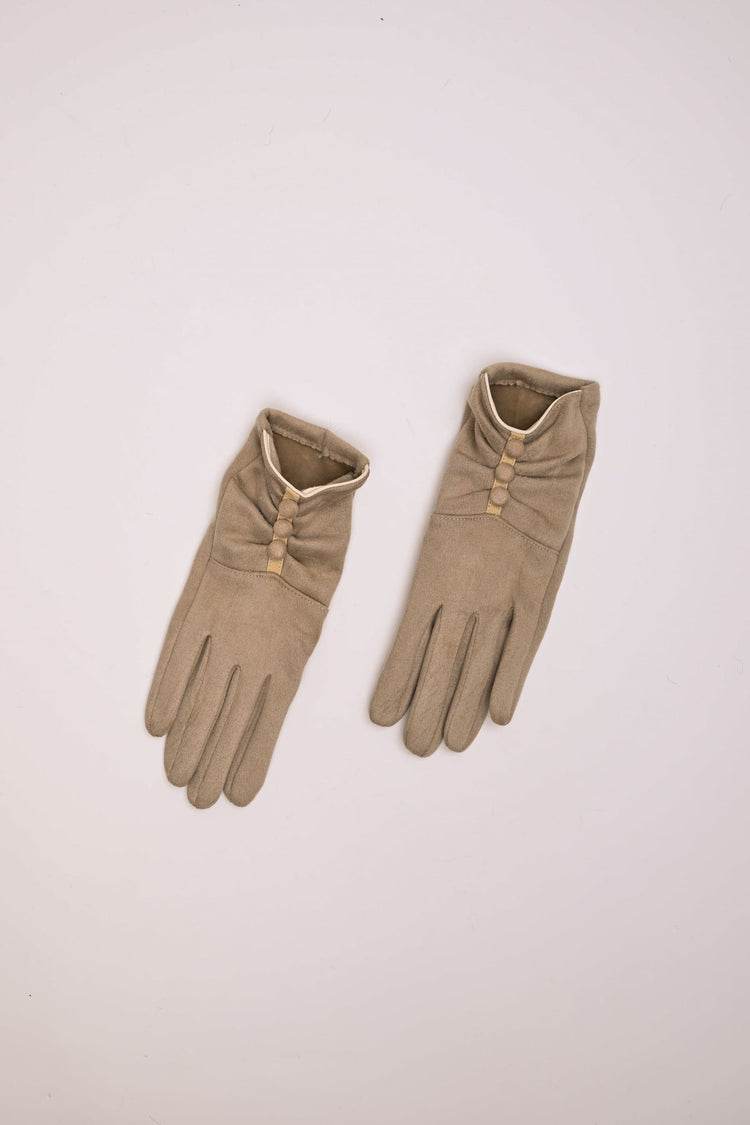 Button gathered gloves