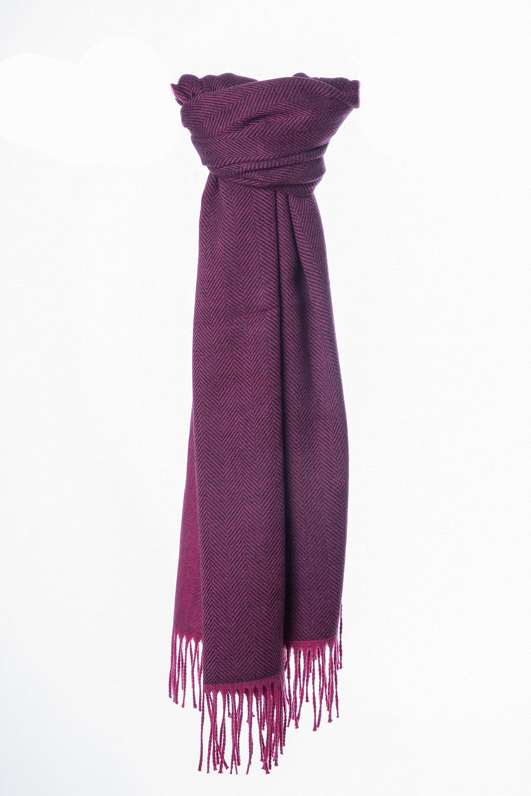 Chevron viscose and wool scarf