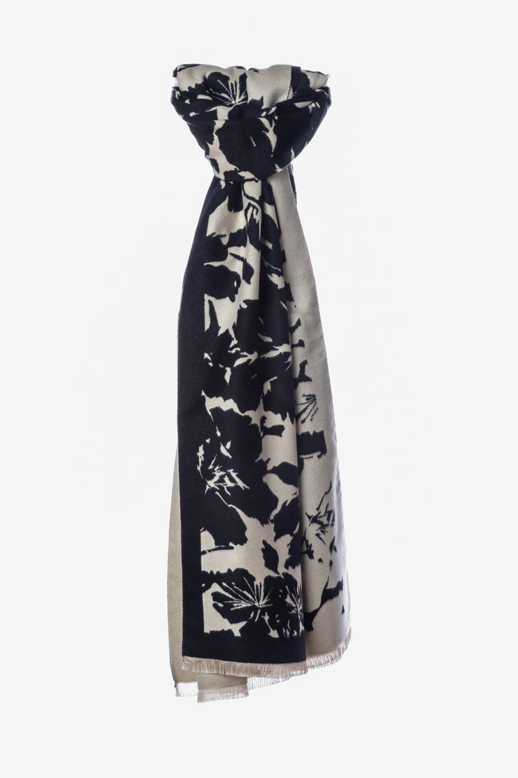 Floral jacquard scarf