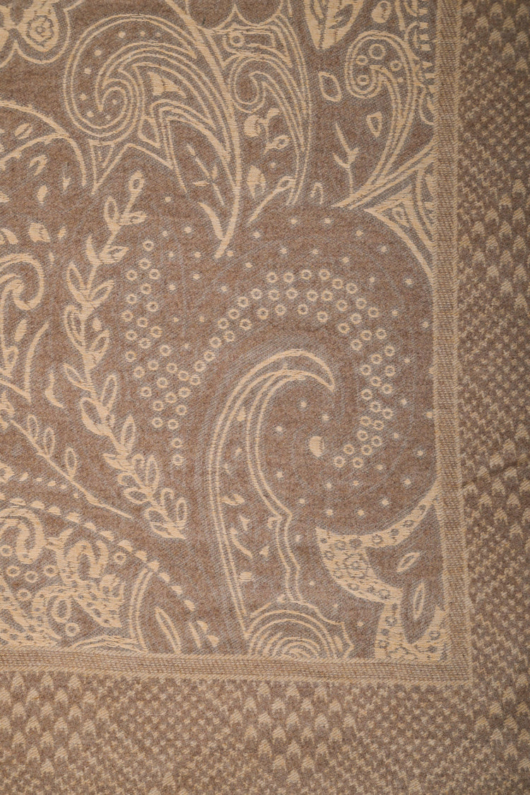 Wool-blend paisley jacquard scarf