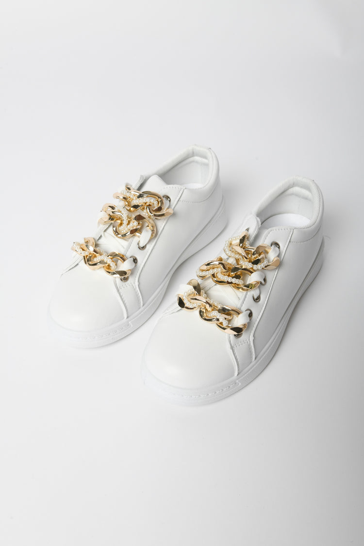 Chain and pearls sneakers