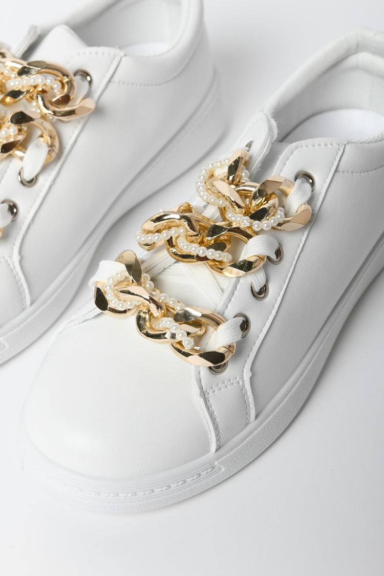 Chain and pearls sneakers