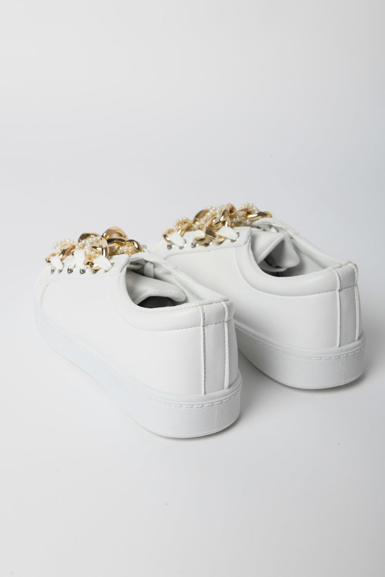 Chain and pearls sneakers