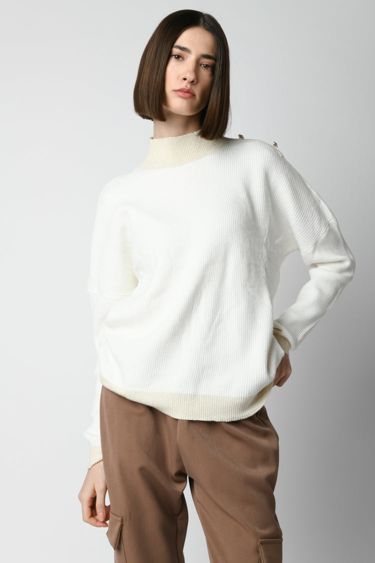 Button-detail sweater