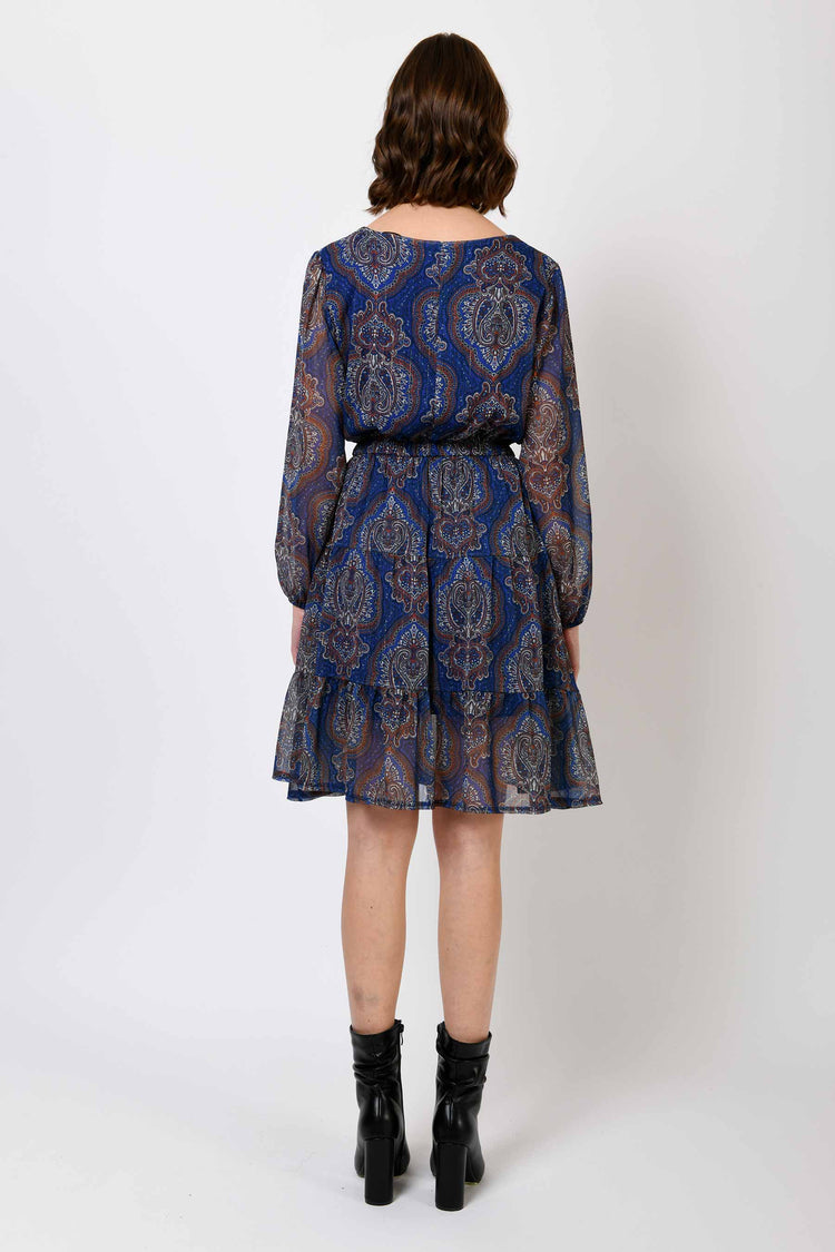 Lurex paisley print dress