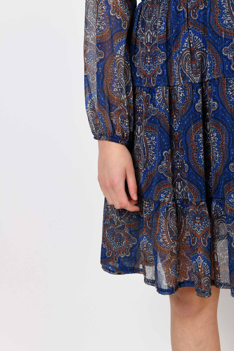 Lurex paisley print dress