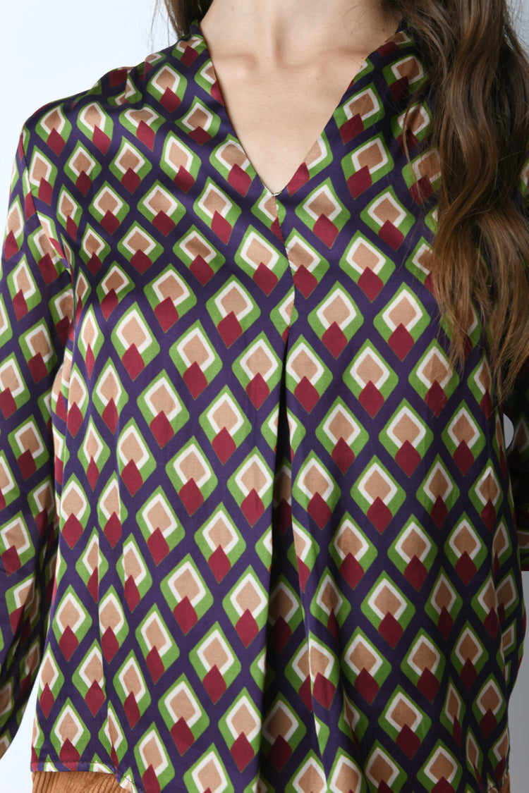 Geometric print blouse