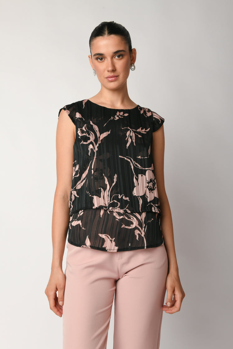 Graphic floral print top