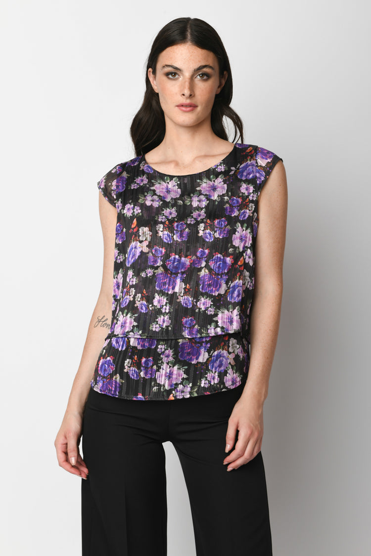Floral print doubled top
