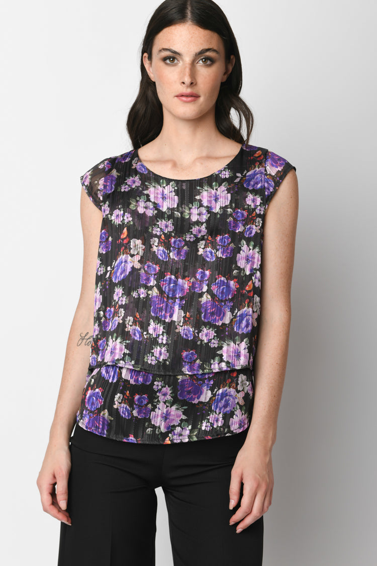 Floral print doubled top