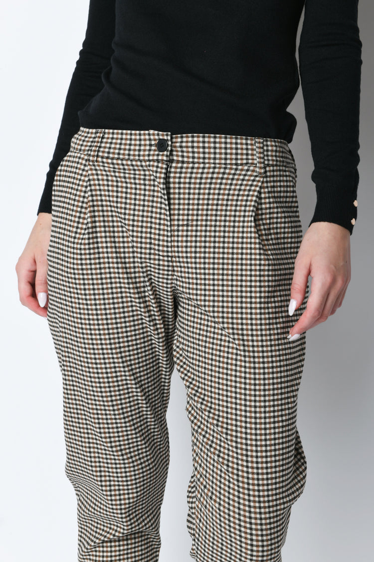 Gingham print trousers